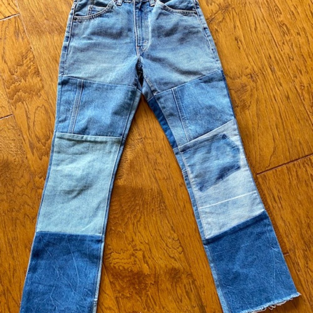 Levi’s Orange Tab Patchwork Cropped Raw Hem Strai… - image 7